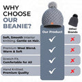 Women's Smooth-Knit Hair-Friendly Wool-Blend Beanie, For Hair protection, Gray